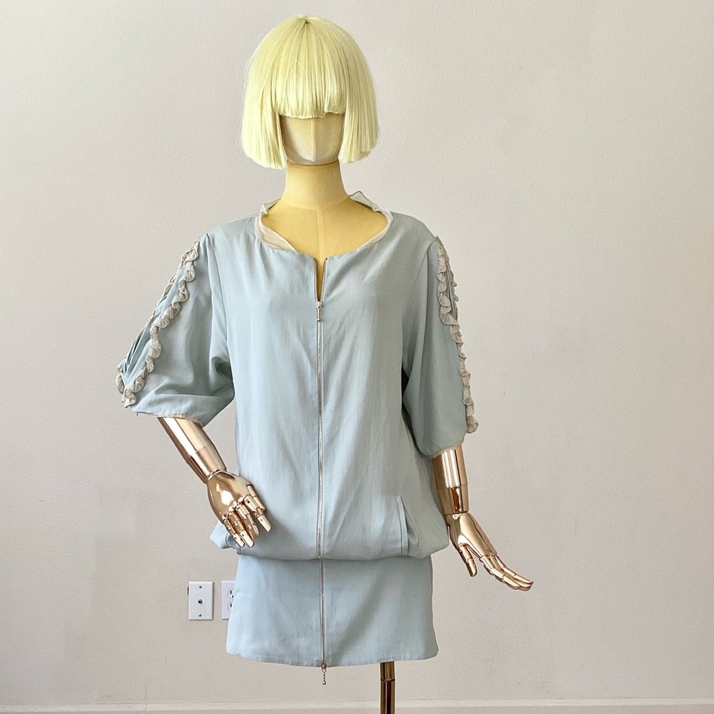 RARE Vintage Stella McCartney Blue Green Mini Dress SZ XS